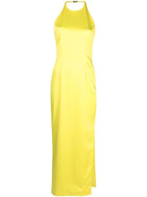 GCDS robe satiné à dos nu - Jaune