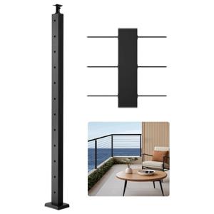VEVOR 1x Kabelleuningpaal 1067x50,8x50,8mm Zwart 1JZLGZXHS106AWJO6001V0