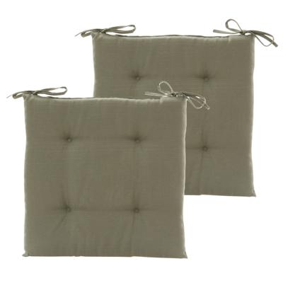 Hespiride Stoelkussen Altea - 2x - 40 x 40 cm - groen - polyester - tuinkussen