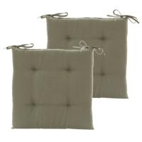 Hespiride Stoelkussen Altea - 2x - 40 x 40 cm - groen - polyester - tuinkussen