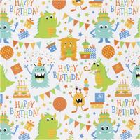 Creativ Company Inpakpapier, verjaardag, b: 50 cm, 80 gr, vrolijke kleuren, 100 m/ 1 rol