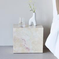 Nohr Bijzettafel 'Katiana' Marmerlook, 35 x 25cm, kleur Beige