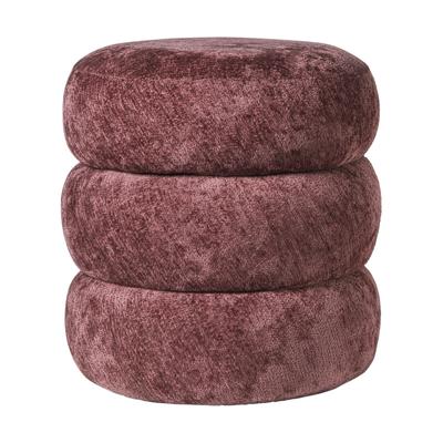Opbergpoef bubbles - bordeaux rood - ø41x41 cm