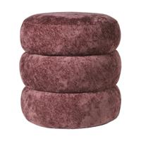 Opbergpoef bubbles - bordeaux rood - ø41x41 cm
