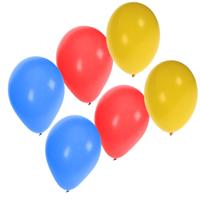 Shoppartners Party Ballonnen - 60x stuks - blauw-rood-geel - latex - 27 cm - versiering