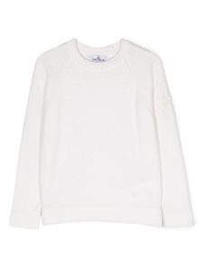 Stone Island Junior embroidered-logo crew-neck jumper - Blanc