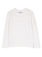 Stone Island Junior embroidered-logo crew-neck jumper - Blanc - thumbnail