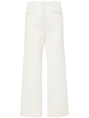 Proenza Schouler pantalon en laine mélangée à motif en jacquard - Blanc
