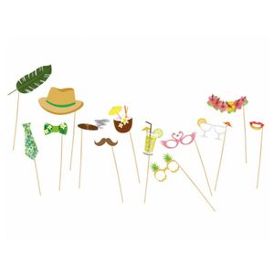 Chaks Foto props tropical/hawaii party thema set - 13-delig? - op stokjes - photobooth   -