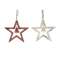 Naturel Collections Hanger ster met bel metaal 21x5x21cm