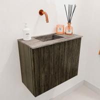 Toiletmeubel Mondiaz Joya Dlux | 50 cm | Meubelkleur Shadow | Faye wastafel Oza Wasbak Links | Zonder kraangat(en)