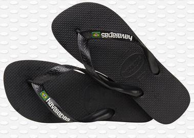 Havaianas Brasil Logo Slipper Black/Black 45/46