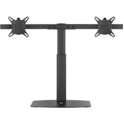 ACT Monitorarm max 27 office, op voet met gasveer, crossbar, 2 schermen