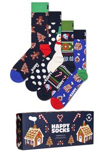 Happy Socks Happy Socks Dames Heren Sokken Gingerbread Giftbox Kerstsokken 4-Pack