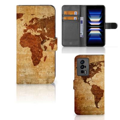 Xiaomi Poco F5 Pro | Flip Cover | Wereldkaart