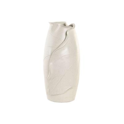 Vaas Home ESPRIT Wit Keramisch Traditionele stijl Modern Blad van een plant 21 x 21 x 40 cm