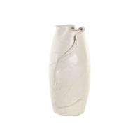Vaas Home ESPRIT Wit Keramisch Traditionele stijl Modern Blad van een plant 21 x 21 x 40 cm