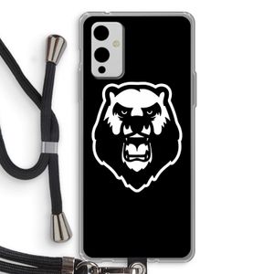 Angry Bear (black): OnePlus 9 Transparant Hoesje met koord