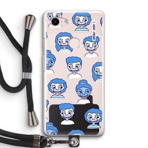 Gezichtjes: Pixel 3 Transparant Hoesje met koord