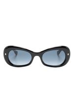 DSQUARED2 EYEWEAR lunettes de soleil ovales à plaque logo - Noir - thumbnail