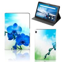 Lenovo Tablet M10 Tablet Cover Orchidee Blauw - Cadeau voor je Moeder Lenovo Tablet M10 Tablet Cover Orchidee Blauw - Cadeau voor je Moeder