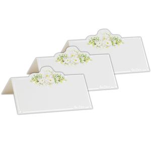 Naamkaartjes/plaatskaartjes - bruiloft - groen/zilver - 24x stuks - 10 x 5 cm