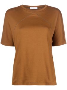 Fabiana Filippi t-shirt à coutures contrastantes - Marron