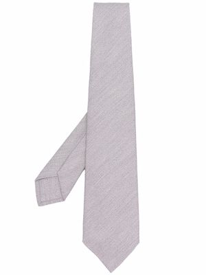 Barba cravate en soie à design colour block - Gris