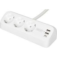 Digitus DA-70626 Bureaustekkerdoos Wit Randaarde stekker 1 stuk(s)