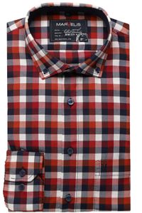 Marvelis Casual Modern Fit Overhemd rood, Ruit