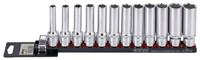 Doppenset 1/2", lang 12-dlg. op rail 301202