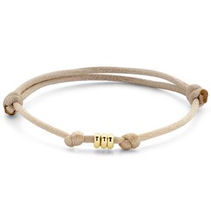 Armband Ringetjes geelgoud-satijn goudkleurig-beige 13-26 cm