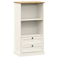 The Living Store VIGO Boekenkast - 60 x 35 x 114.5 cm - Massief grenenhout - 2 vakken - 2 lades