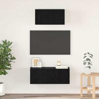 Tv-meubelset 2 pcs Zwart eiken 80 x 30 x 30 cm Bewerkt hout