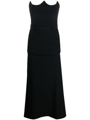 Alexander McQueen robe-bustier à coupe longue - Noir