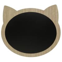 Krijtbord/memobord Poes/Katten vorm - mdf - ophangoog - 40 x 35 cm - Krijtbordje