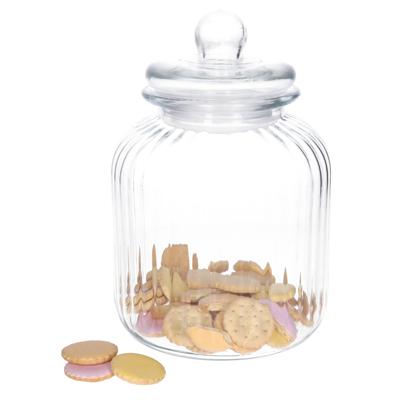 Zeller keuken voorraadpot/snoeppot - bewerkt glas - met deksel - 3800 ml - 17 x 26 cm