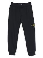 Stone Island Junior pantalon de survêtement en coton à patch logo - Bleu