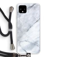 Witte marmer: Pixel 4 XL Transparant Hoesje met koord