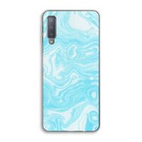 Waterverf blauw: Samsung Galaxy A7 (2018) Transparant Hoesje