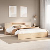 Bed met boekenkast zonder matras massief grenenhout 180x200 cm