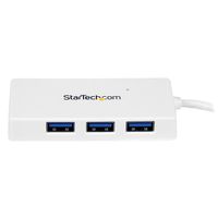 StarTech.com Draagbare 4-poorts SuperSpeed USB 3.0 hub wit - thumbnail