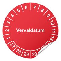 Keuringssticker met vervaldatum Ø 20 mm - 1100 stickers (op rol)