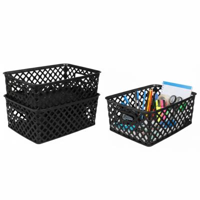 Storage Solutions Kast Opbergmand - 5x - van kunststof - zwart - 19 x 25 x 10 cm - 4 liter inhoud
