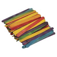 Ijslollie stokjes/ijsstokjes/knutselhoutjes - multi kleuren - 72x stuks - 11 x 1,1 cm