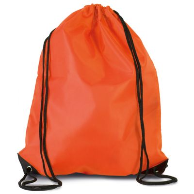 4x stuks sport gymtas/draagtas oranje met rijgkoord 34 x 44 cm van polyester