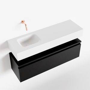 Toiletmeubel Mondiaz Andor | 100 cm | Meubelkleur Urban | Lex vrijhangend wastafel Talc Links | Zonder kraangat