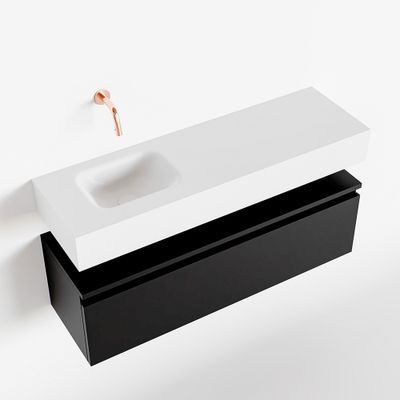 Toiletmeubel Mondiaz Andor | 100 cm | Meubelkleur Urban | Lex vrijhangend wastafel Talc Links | Zonder kraangat