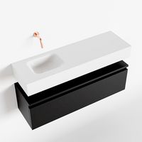 Toiletmeubel Mondiaz Andor | 100 cm | Meubelkleur Urban | Lex vrijhangend wastafel Talc Links | Zonder kraangat