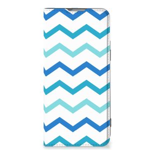 OnePlus Nord 2T Hoesje met Magneet Zigzag Blauw